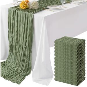 Elegant Sage Green Table Runner